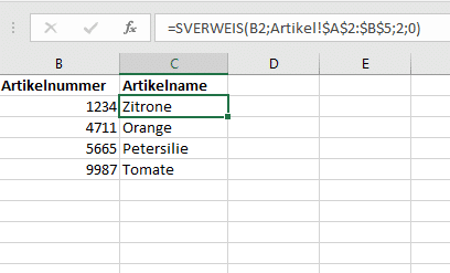 Arbeiten mit SVERWEIS: Excel-Suche mit Kniff