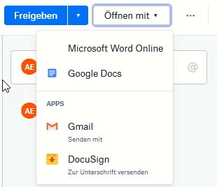 Arbeiten mit Office-Dateien in Dropbox