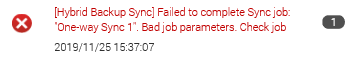 Fehler Bad Job Parameters bei Hybrid Backup Sync/QNAP lösen