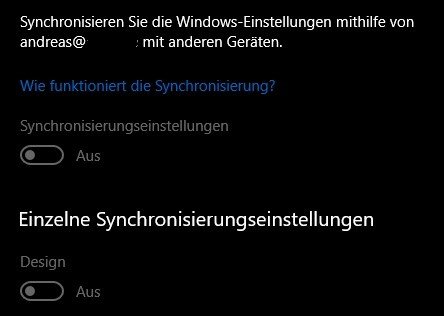 , Einschalten der Synchronisation bei Windows 10
