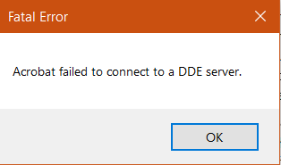 Fehler Failed to Connect to a DDE Server bei Adobe Reader