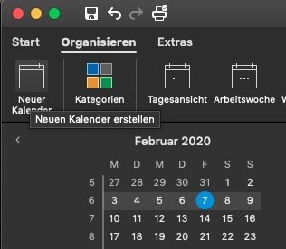 Neuen Kalender in Outlook am Mac anlegen
