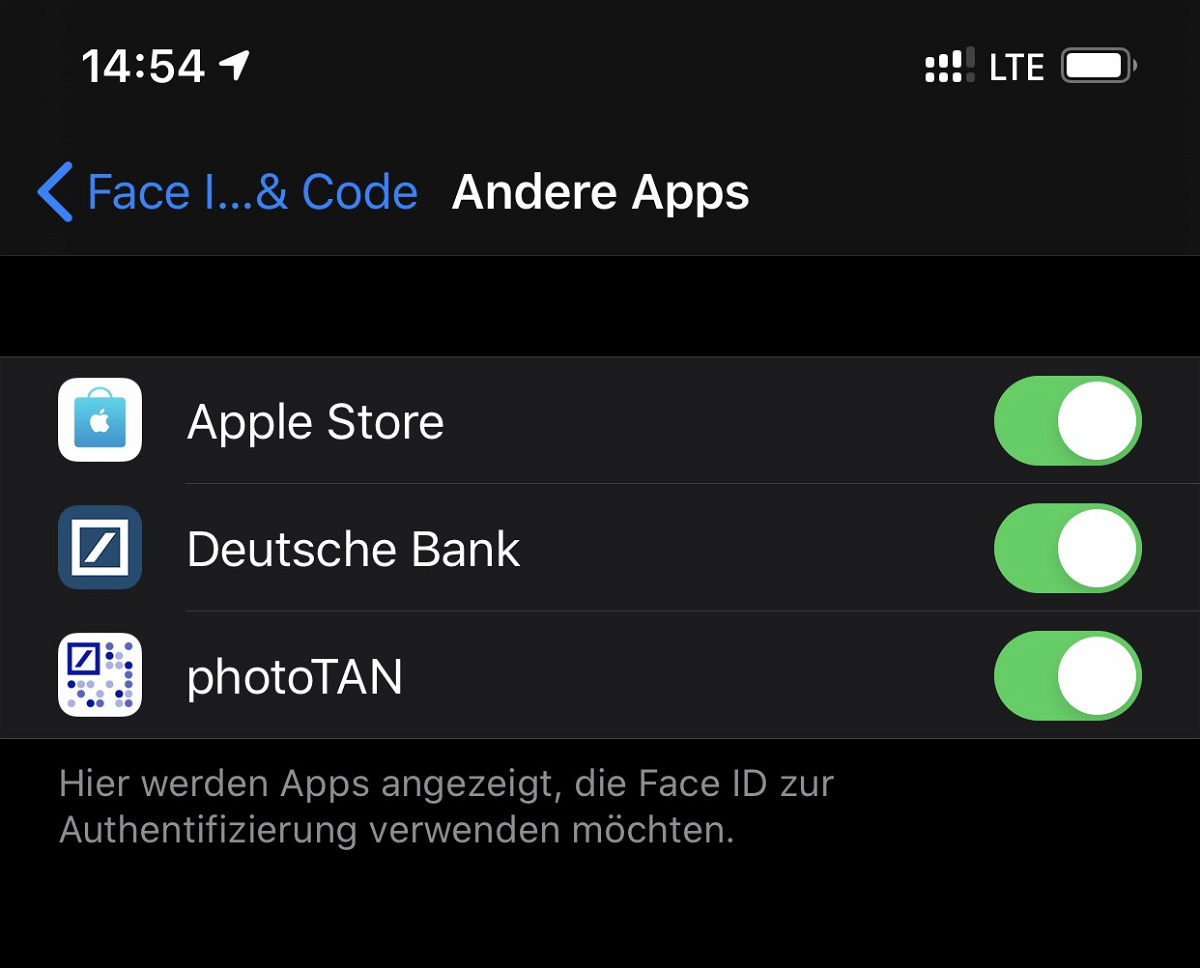 , Apps auf dem iPhone per Face ID schützen