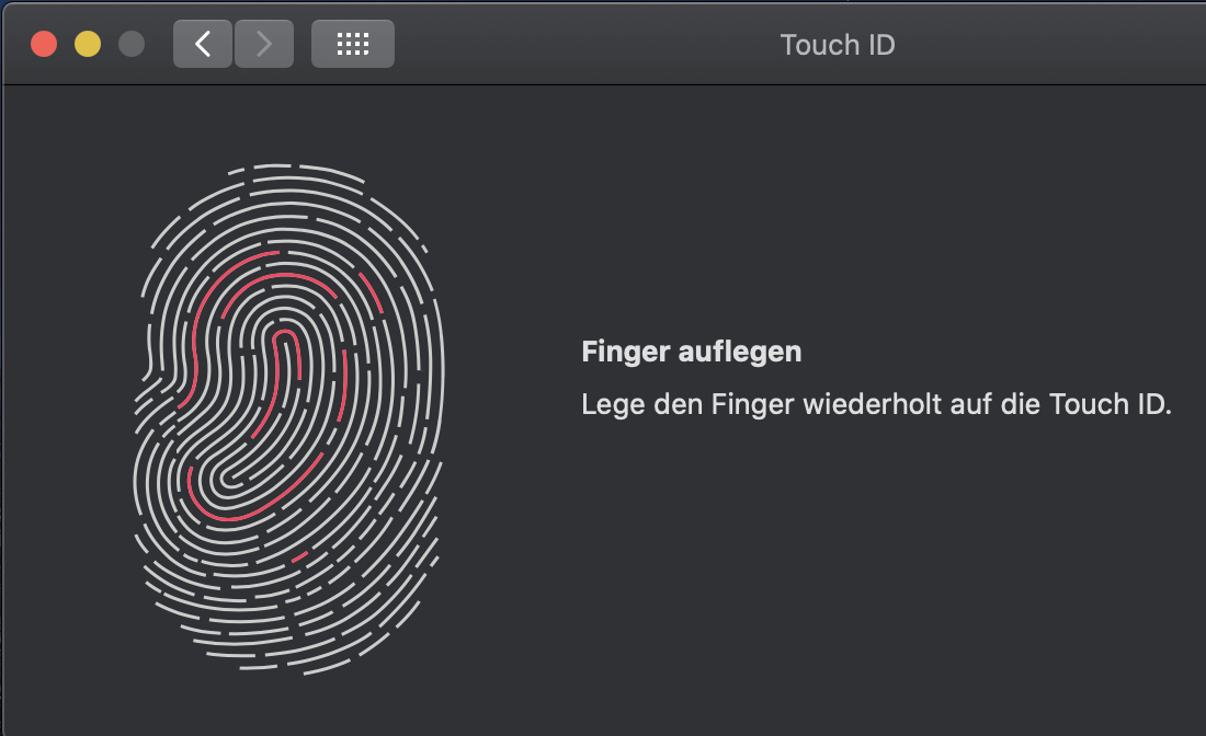 Touch ID beim MacBook einrichten