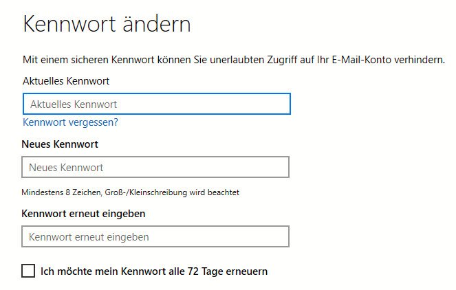 Automatischen Passwortwechsel beim Microsoft-Konto deaktivieren