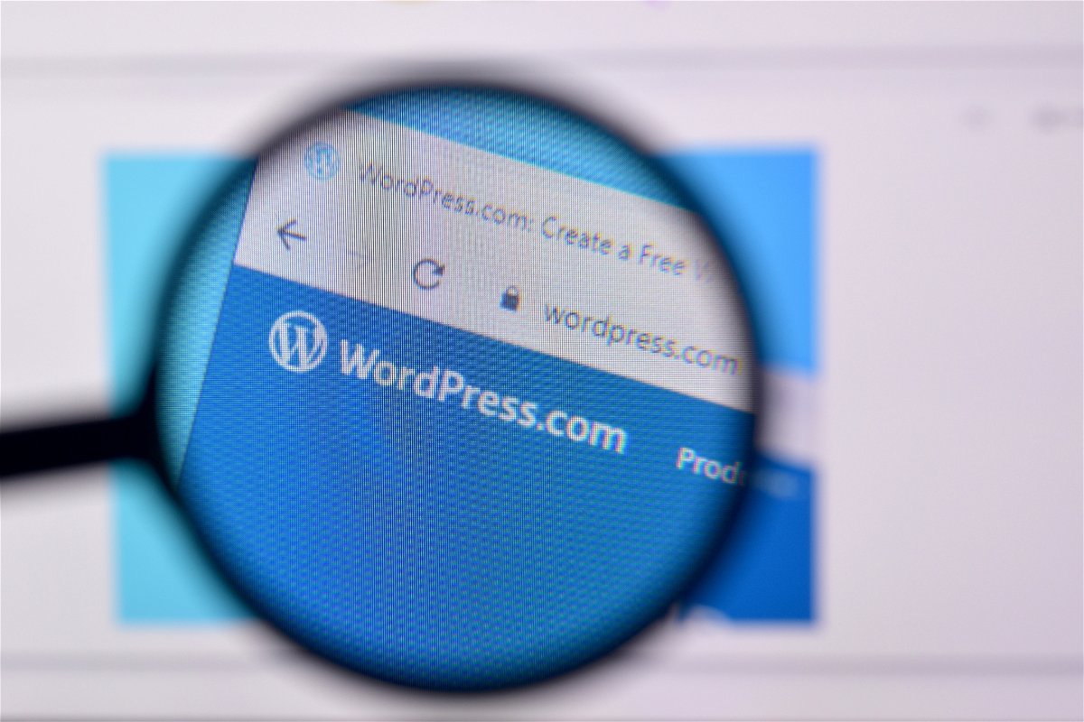 Homepage of wordpress website on the display of PC, url – wordpress.com.