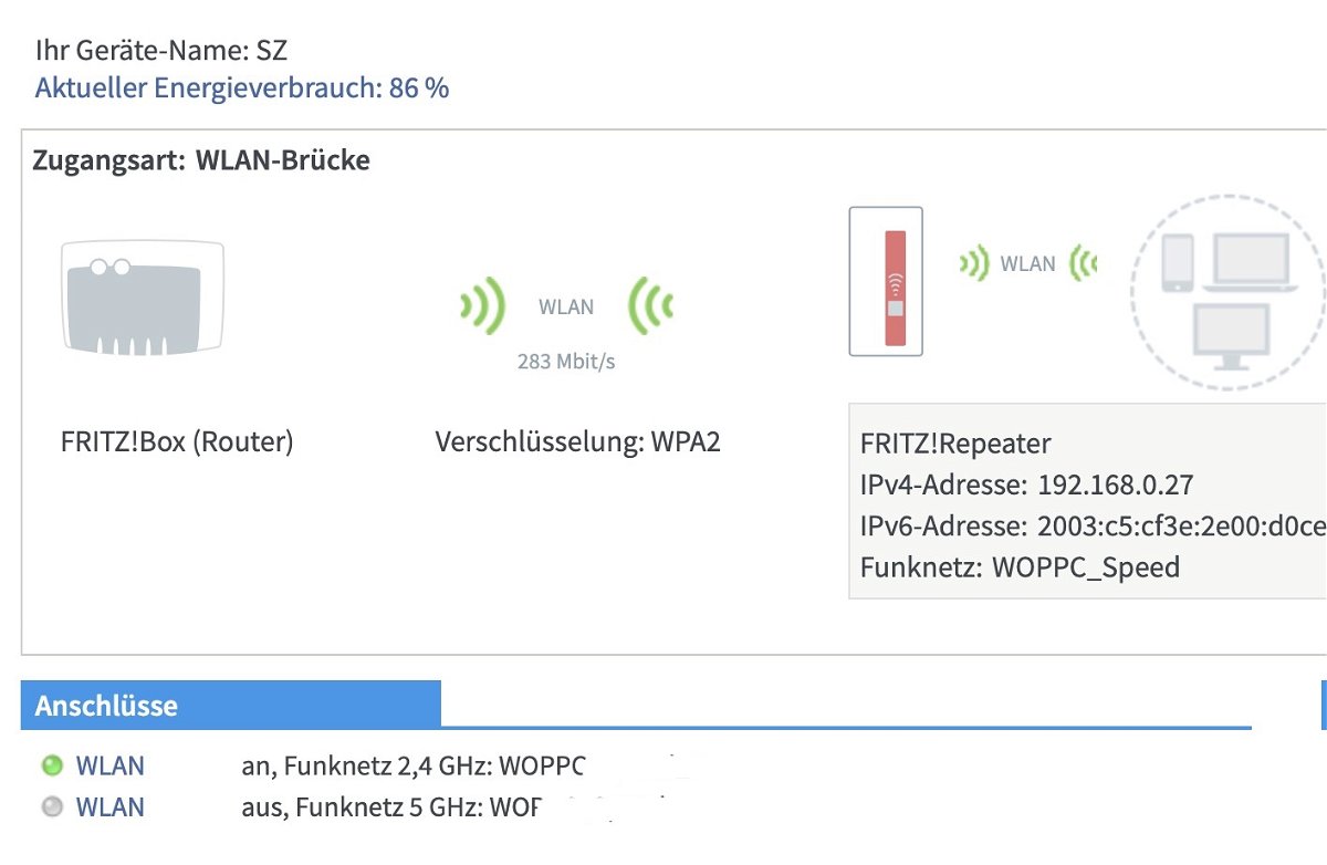 Zugriff und Konfiguration auf AVM Fritz Repeater