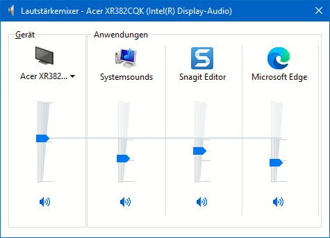 Lautstärkeverhältnisse in Windows 10 ändern