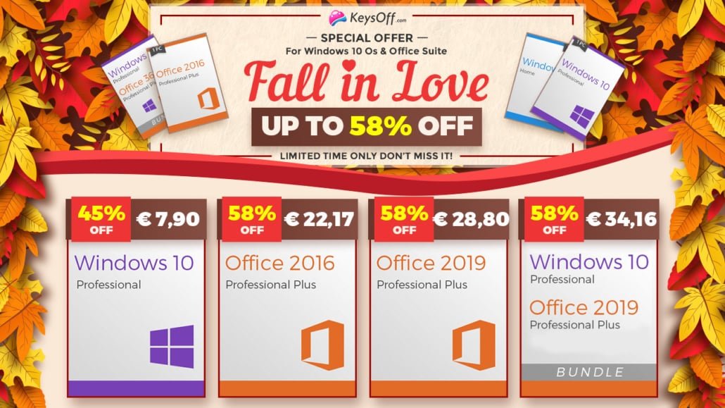 Herbstaktion: Bis zu 58% Rabatt auf Windows und Office