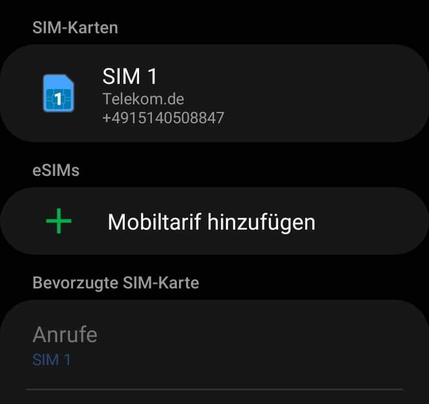 Verwenden einer eSIM unter Android