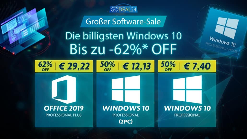 Bester Sale im Oktober: Windows 10 pro ab 6,10 €