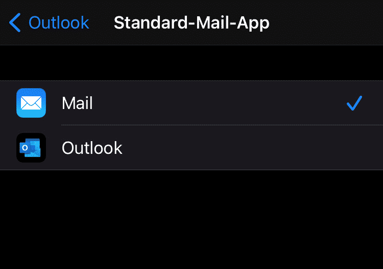 Umstellen des Standard-E-Mail-Programms bei iOS
