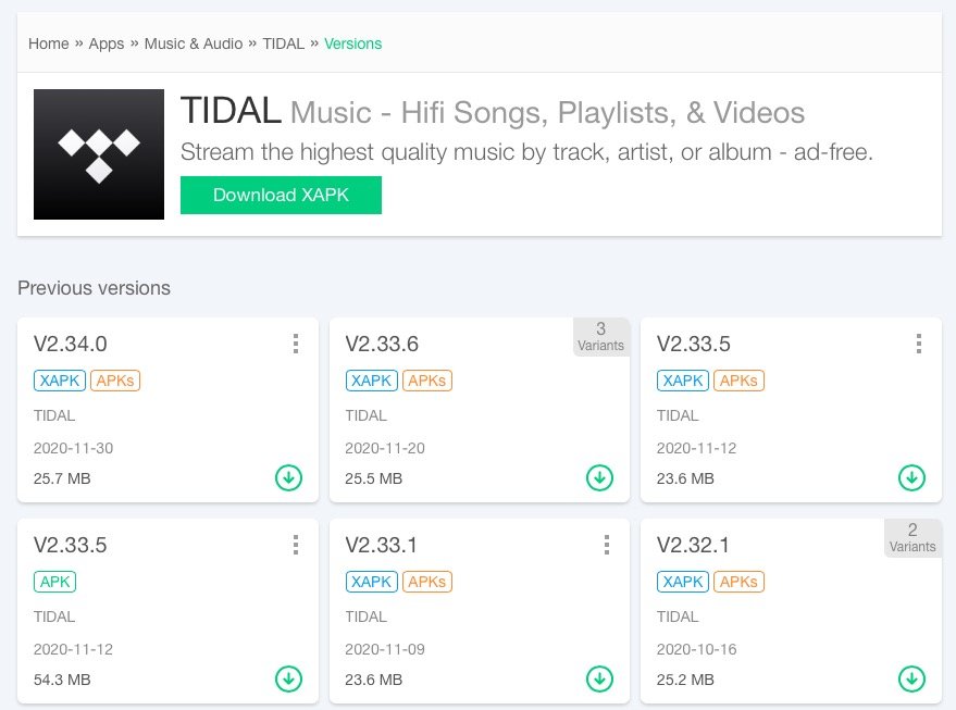 Tidal-App auf Fiio-Player aktualisieren