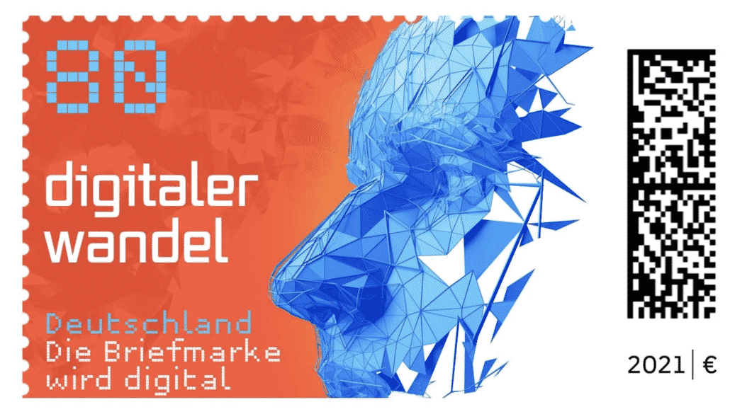 Briefmarke mit QR Code