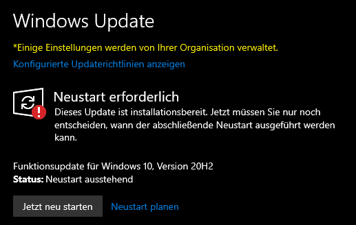 Verschieben von Funktionsupdates bei Windows