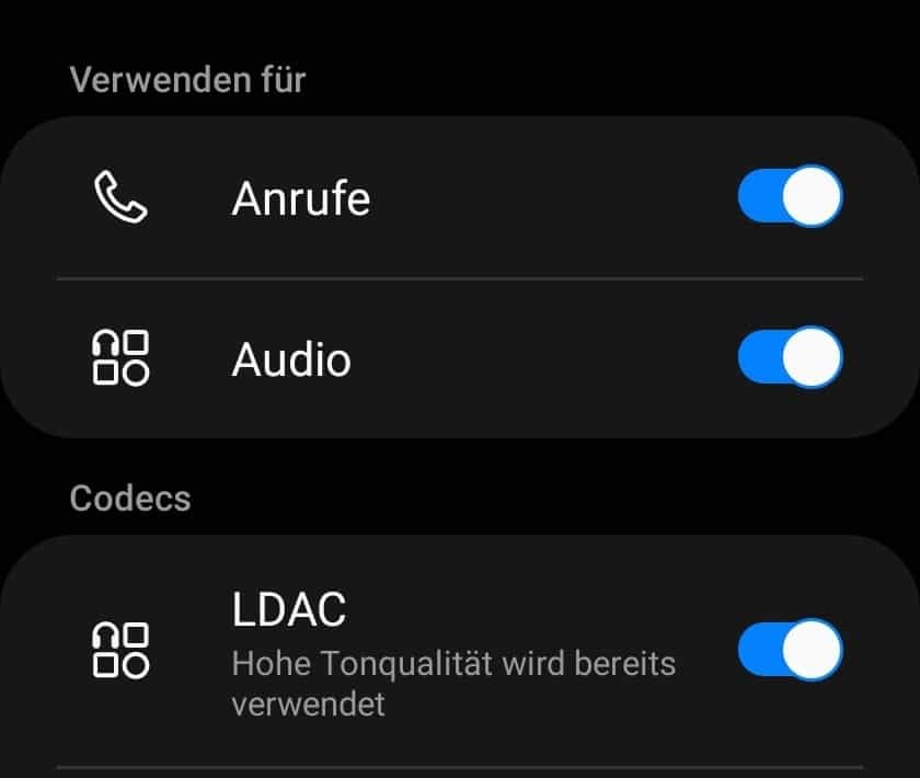 Einschalten von LDAC bei Android-Smartphones