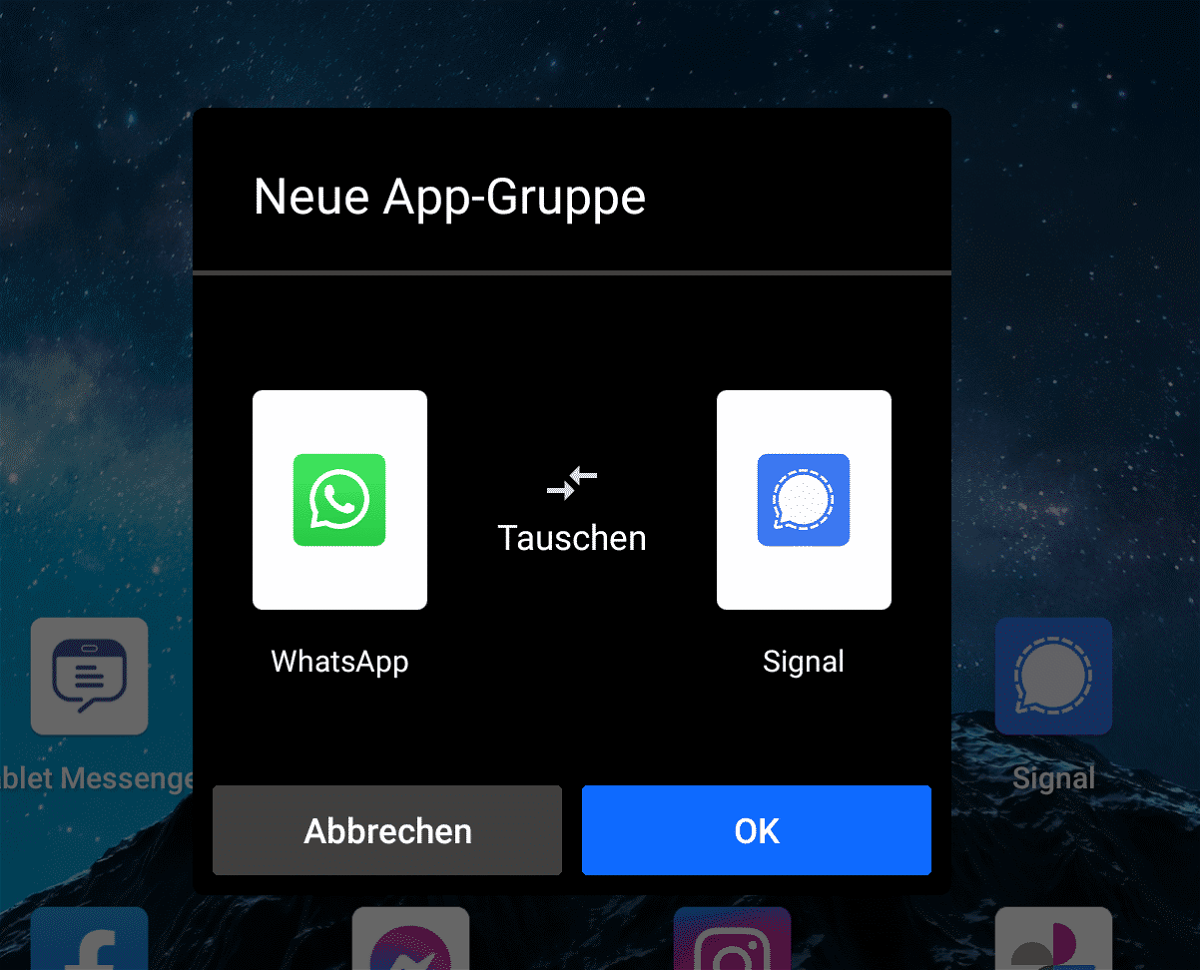 App-Gruppen bei Dual-Screen Android-Geräten einrichten