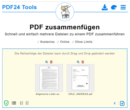 Zusammenführen/Trennen von PDF-Dateien