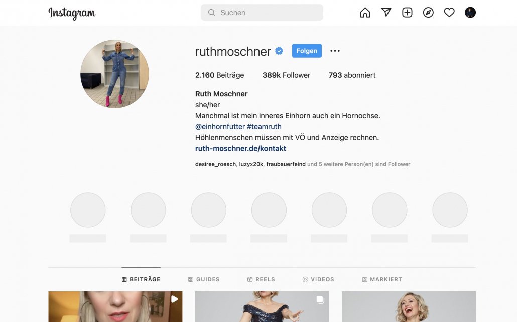 Ruth Moschner bekommt auf ihrem Instagram Kanal viele aufdringliche Nachrichten