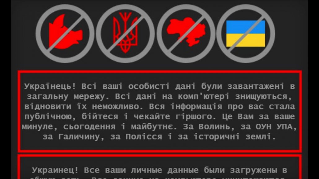 Defacement: Eine Botschaft in Russische, Ukrainische und Polnisch hinterlassen