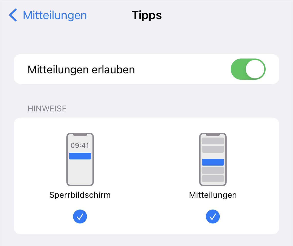 Nutzen der Tipps-Funktion unter iOS