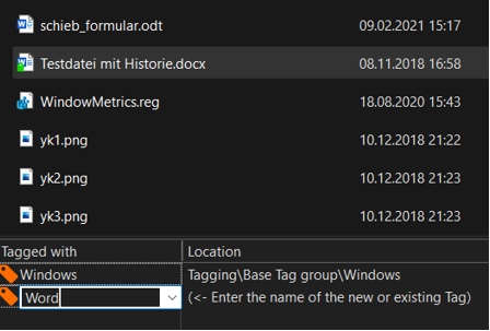 , Tags für alle Dateien: Tagging für Windows