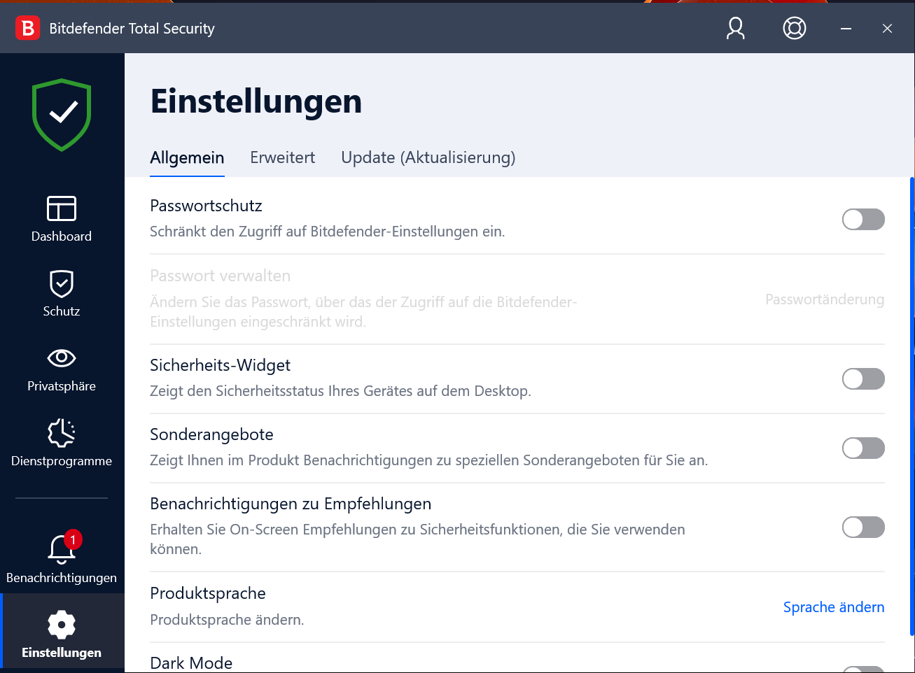 Bitdefender VPN ausschalten