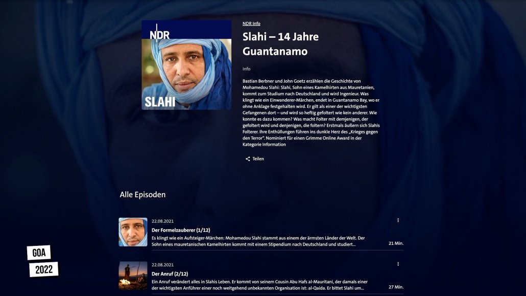 Die 12-teilige Podcast-Doumentation „Slahi“ dokumentiert eindrucksvoll die Zustände im Häftlingslager Guantanamo; Rechte: WDR/Schieb