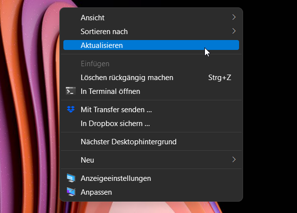 Wenn der Desktop nicht aktuell ist