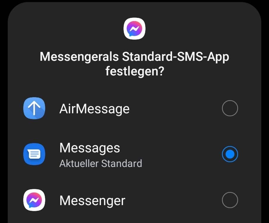 SMS im Facebook Messenger deaktivieren