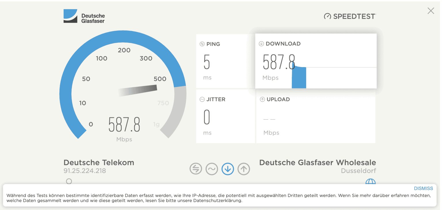 Internet Speed Test Glasfaser