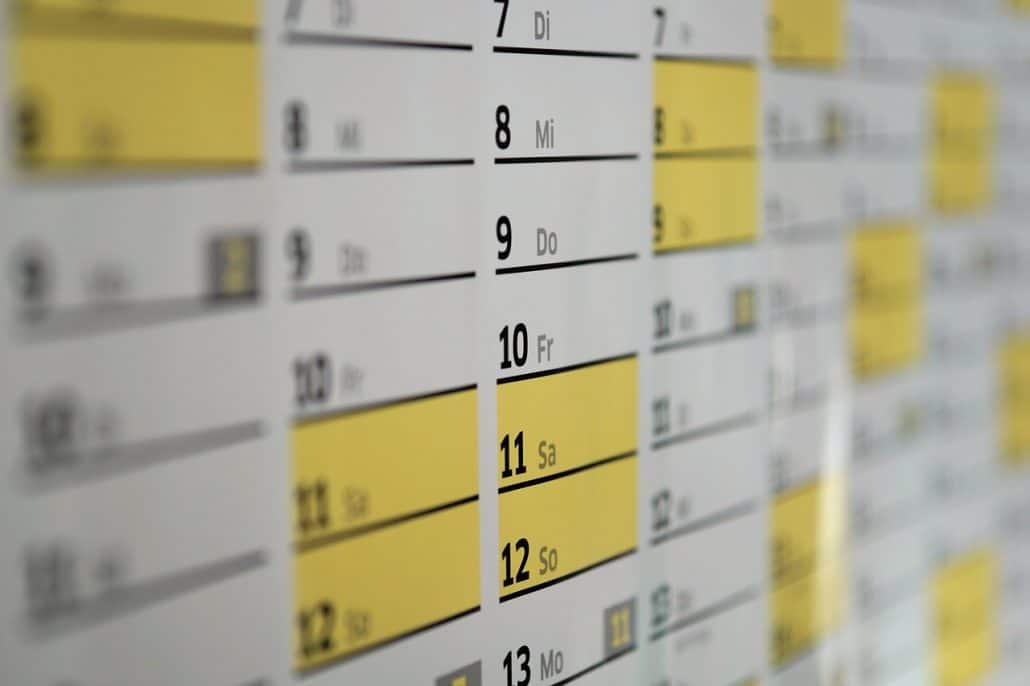 Kalender, Termin