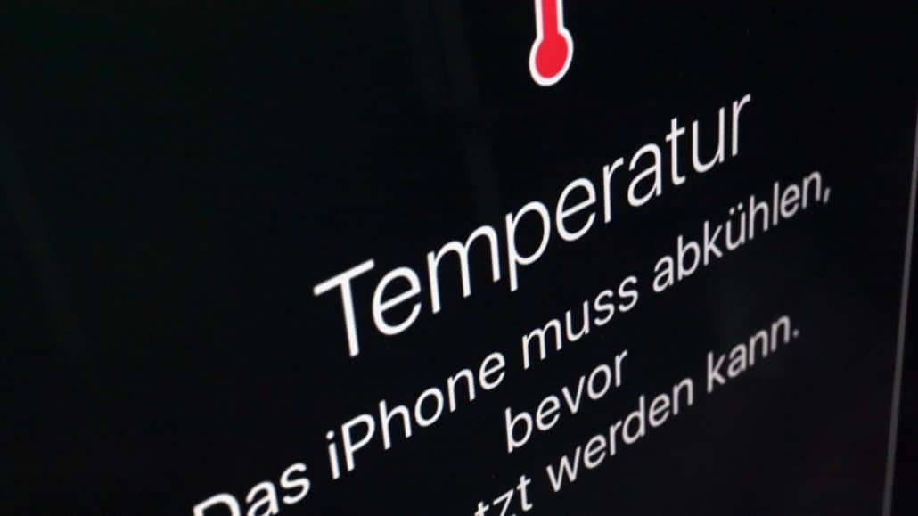 Warnhinweis unter iOS, wenn das Smartphone erhitzt