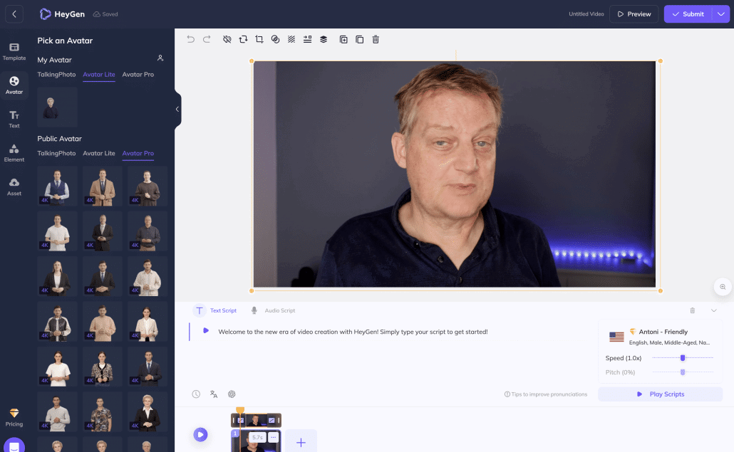 Mit Heygen lassen sich gesprochene Texte im Video übersetzen