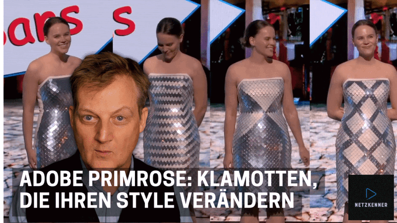 Adobe Primrose: Interaktive Kleider, die ihr Aussehen auf Knopfdruck ändern