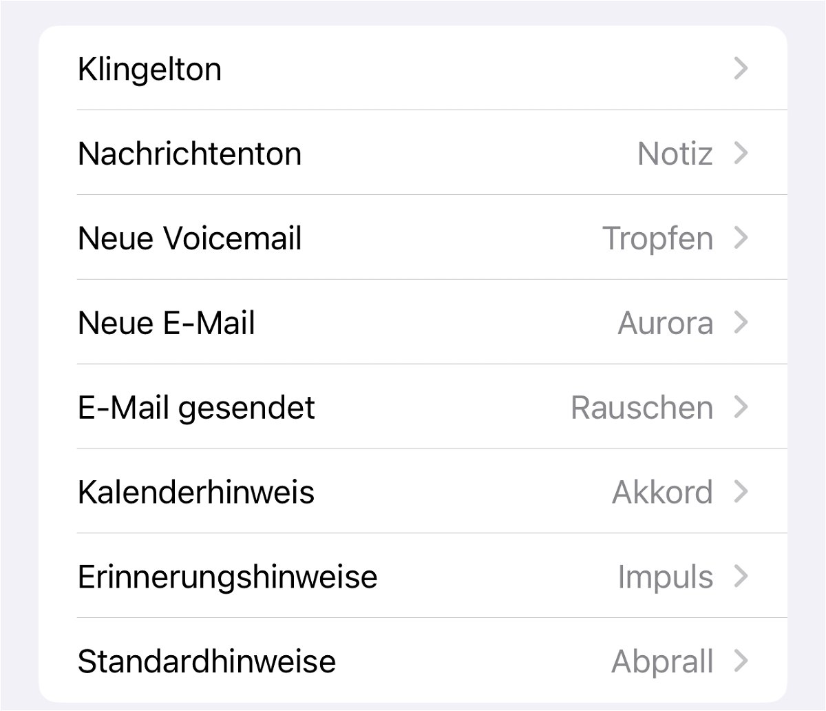 , Eigene Benachrichtigungstöne festlegen bei iOS 17.2