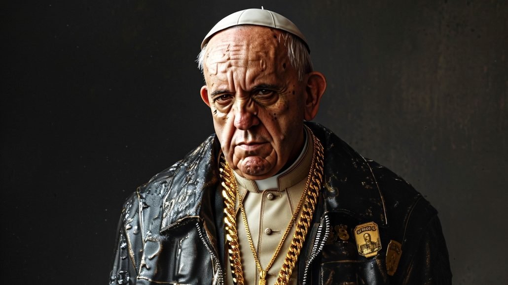 Mit modernen KI-Modellen ist es kein Problem (wie hier) den Papst in Rapperpose zu zeigen