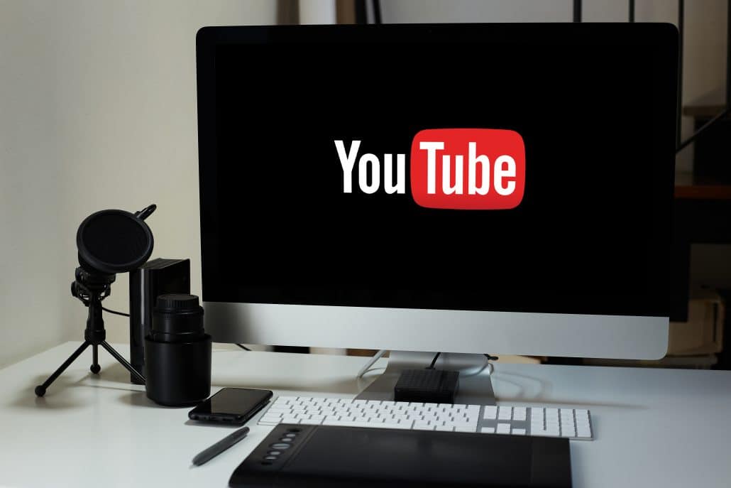 computer in a video editing room