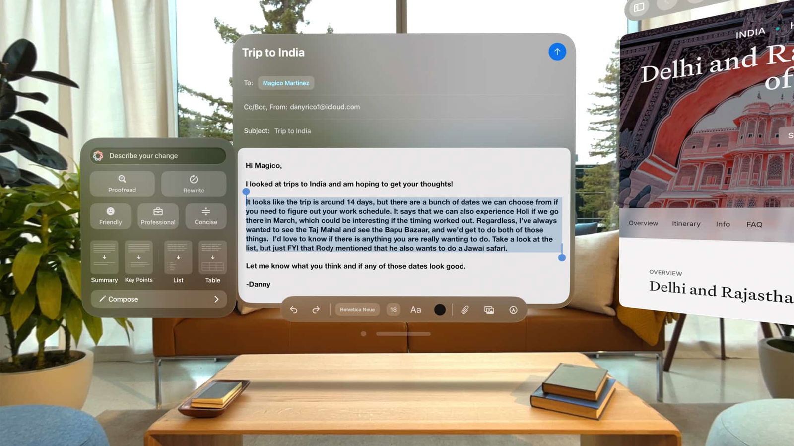 Apple Intelligence kommt jetzt auf die VisionPro