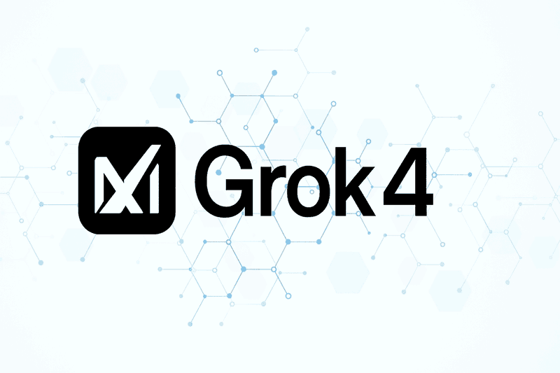 Logo von Grok 4 auf dezentem Hintergrund