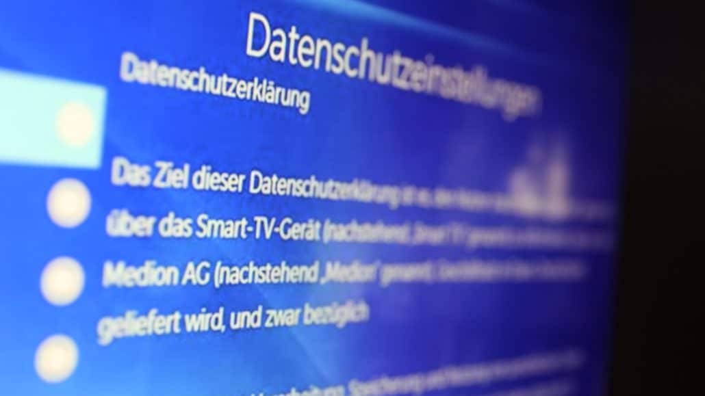 Datenschutzeinstellungen auf einem Bildschirm