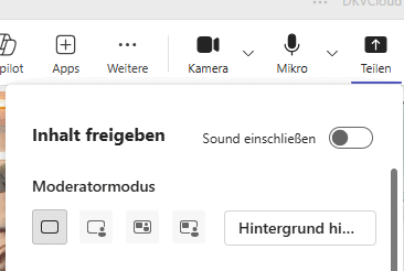 Bildschirmaufnahme von einem Videoanruf-Tool.