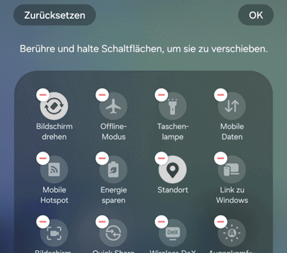 Einstellungen für Mobilgeräte und Funktionen