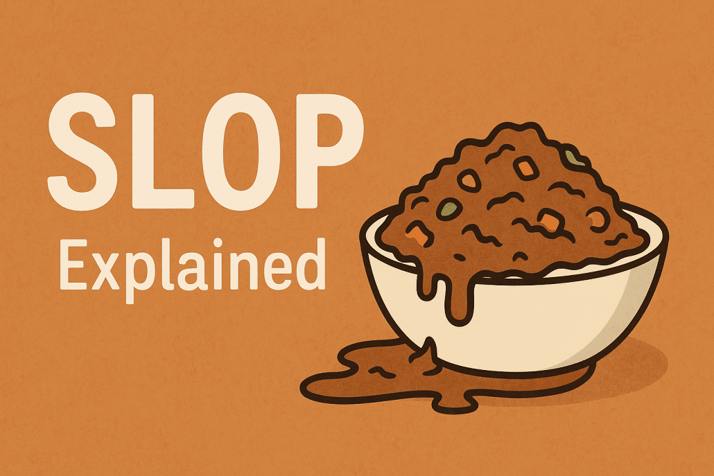 Schüssel mit Slop, erklärt in Textform.