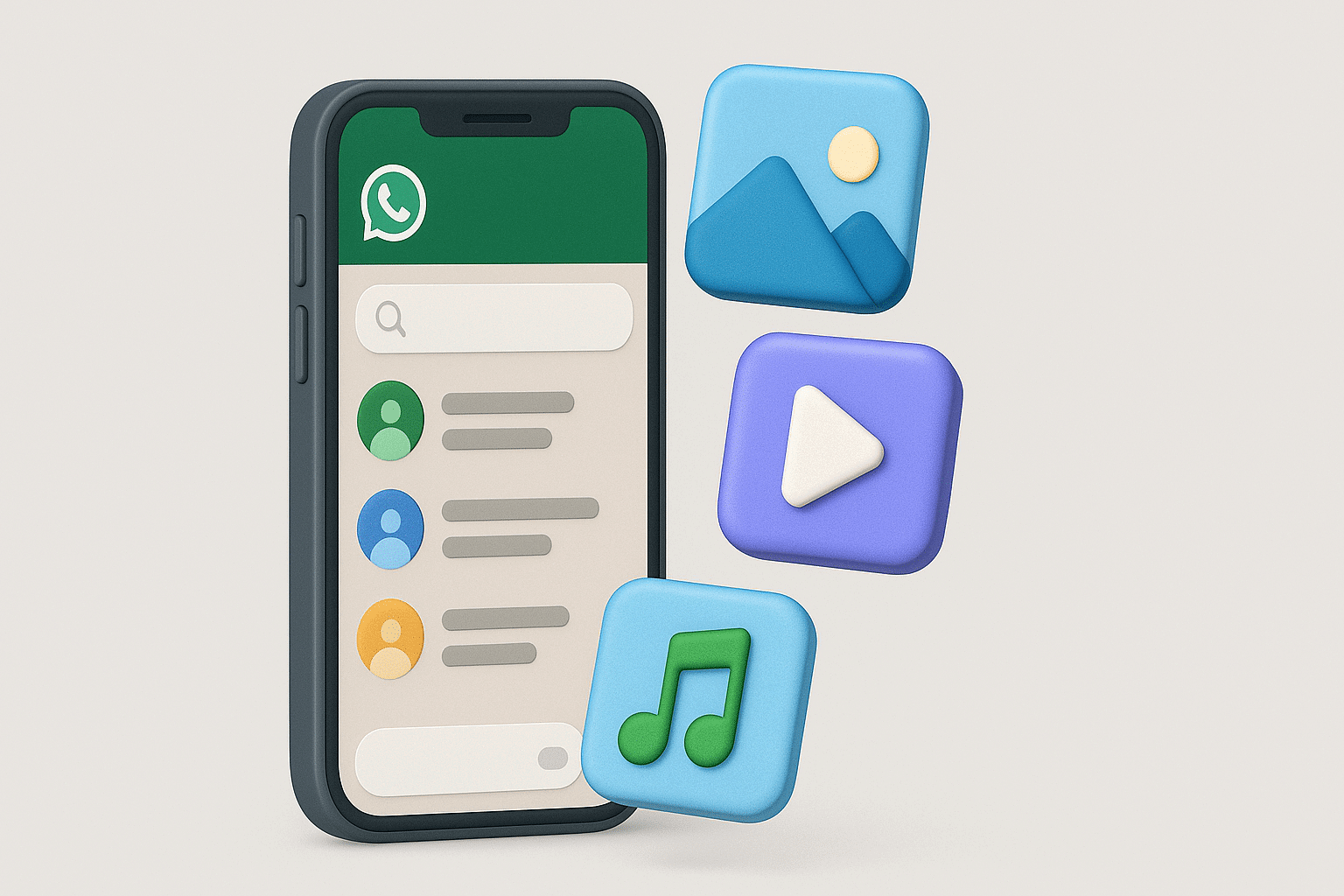 Smartphone mit Messaging- und Medien-Apps