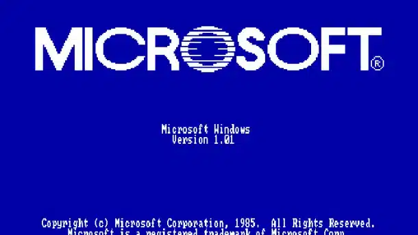 Microsoft Windows Version 1.01 Startbildschirm