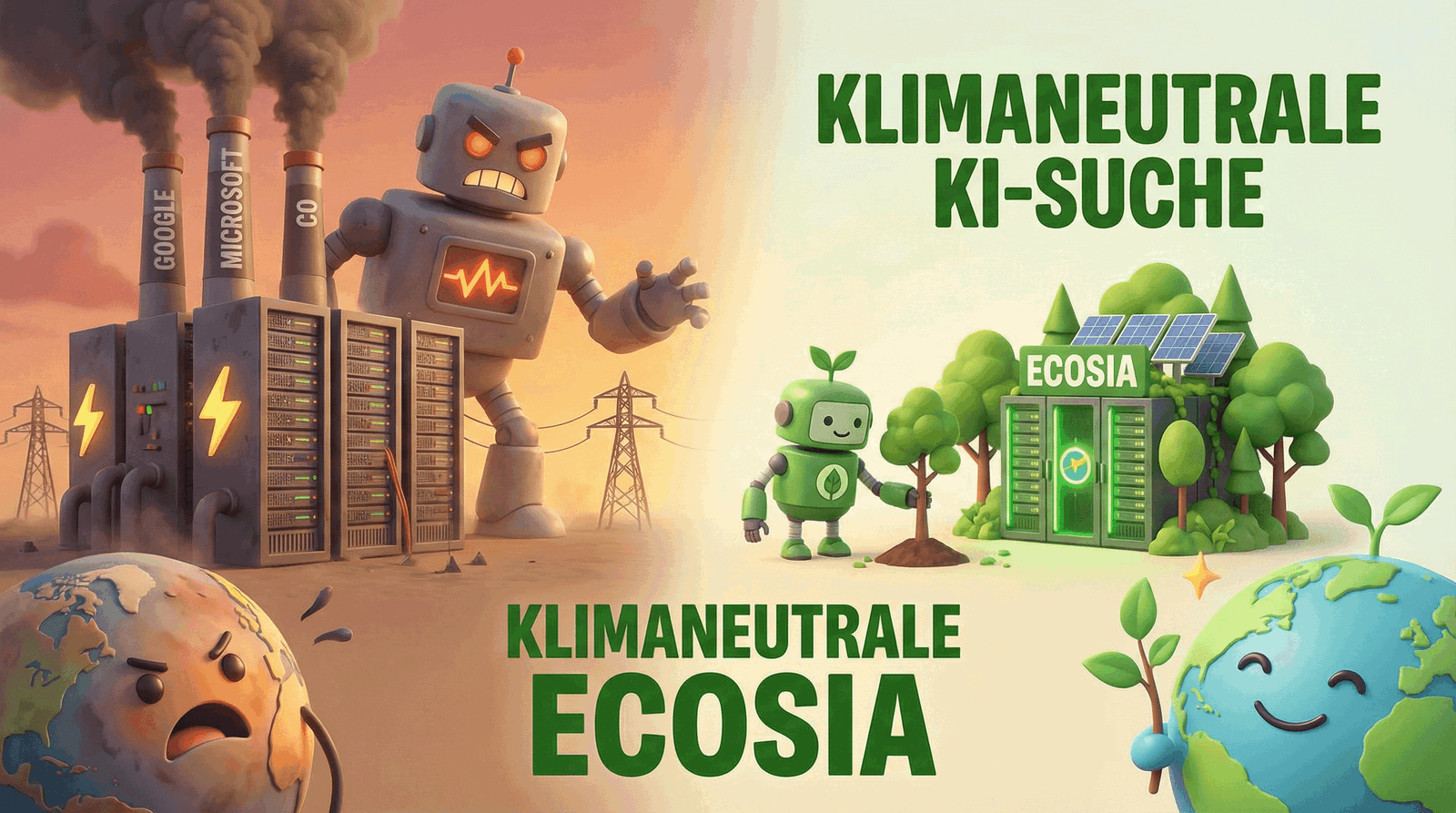Klimaneutrale Suche mit Ecosia und Robotern