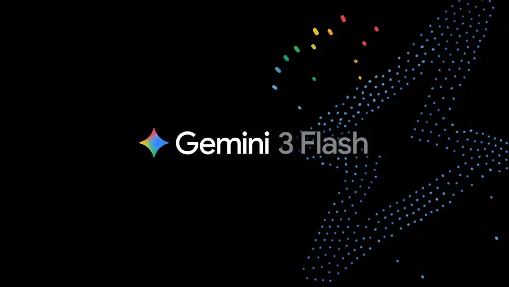 Gemini 3 Flash Logo mit bunten Punkten.