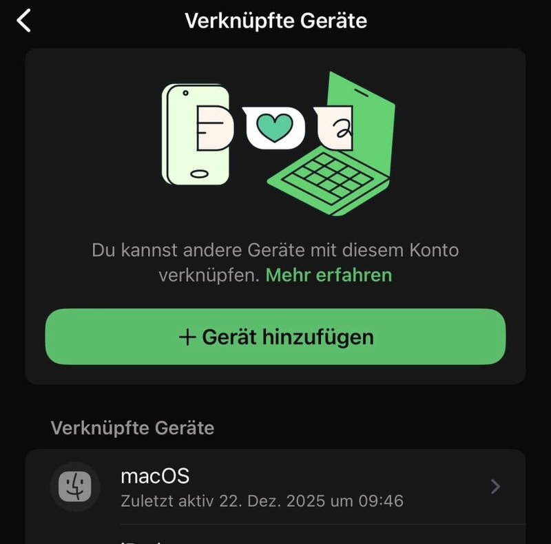 Verknüpfte Geräte im Konto verwalten
