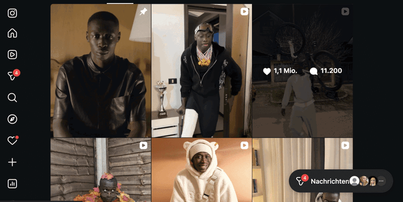 Verschiedene Personen in kreativen Umgebungen.